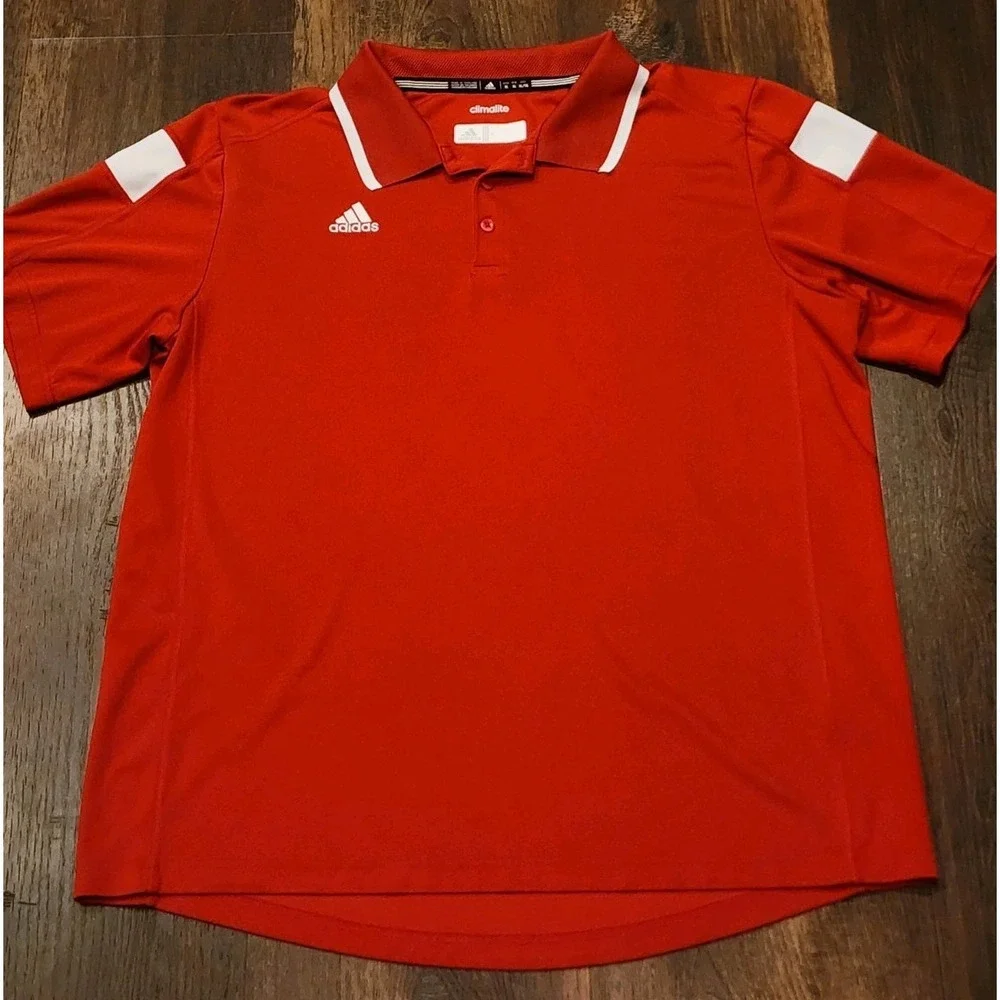 Adidas Men's‎ Climalite Polo Shirt, Size XL, Red, Short Sleeve, Golf Shirt